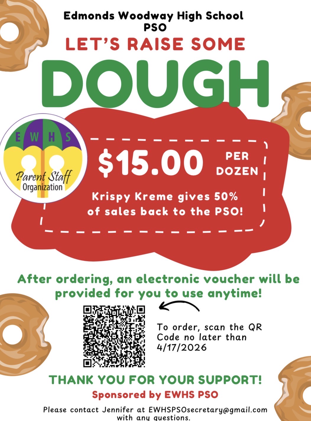 Donuts to help support the&nbsp;PSO!